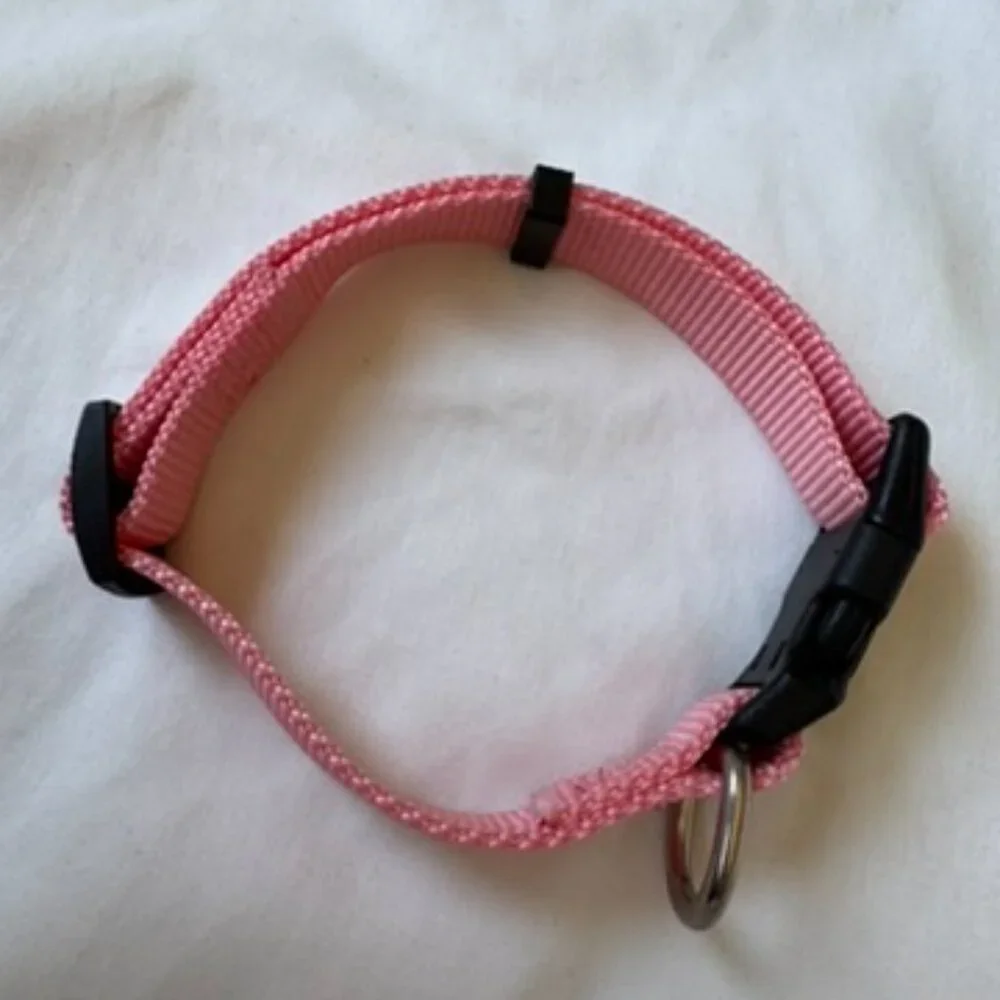 NWT Native Pup Basic Nylon Dog Collar, Adjustable for Small Dogs or Puppies Pink